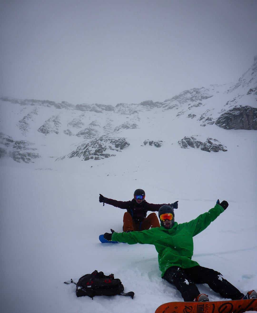 #tbt crazy awesome days shredding the dive with these two lovely people - the stoke was high this day 
.
.
.
.
.
#shredtheshine #isthediveopenyet #deliriumdive #skiing #snow #ssv #guidemebanff #stoked #skibig3 #getoutside #getoutstayout #snowboarding #friendsonpowderdays #swingingamoose #epic